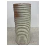 Frankoma Pottery - 1 ribbed vase beige & brown