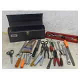Black Toolbox/ Tin Snips/ Miscellaneous tools.