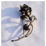 Antique Marked 830 Silver Rose Pin. (Denmark or