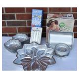 Box of Cake Baking Pans, etc. All clean, some