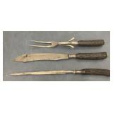 Sterling silver banded carving set