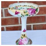 Antique Hand Painted Pedestal Bowl. Possibly