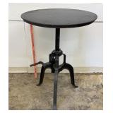 Industrial 30" rd adjustable crank table steel top