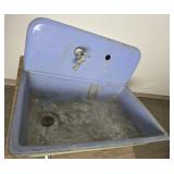 Blue enamel cast iron sink 30"20"16"