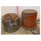 2 foundry molds wooden