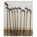Wooden shaft golf clubs