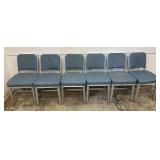 6 Emeco 1006 navy chairs. Aluminum. Needs