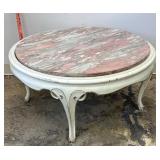 French Shabby Chic pink marble top coffee table