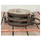Large wood pulley