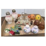 Box of vintage salt and peppers - notice two