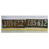 New York 1922 License Plates