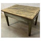 Early Two Board Top Farm Table with old green