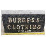 Burgess Clothing Sign Old