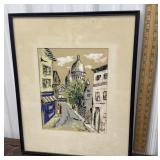 Paris street scene Painting on silk?