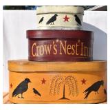Artisan Painted Nesting Boxes. Signed. Vintage