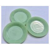 lot of 3 Jadeite Fire King Green glass 7.5" Jane