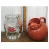 2 Vintage glass pitchers