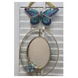 Stained glass butterfly mirror