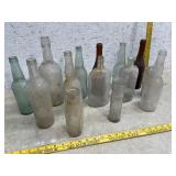Assortment of Old Glass Bottles/ Many have Names