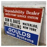 Goulds Water System Tin Sign 58/46