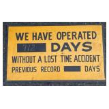 Work sign on board