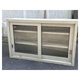 Industrial sliding door metal cabinet apx 47x12x29