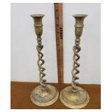 Pair of brass candle sticks