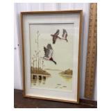 Ducks 3D feather art shadow box