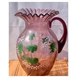 Victorian Hand Blown/ Hand Painted Amethyst