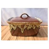 MCM Brown Drip Square Lidded Casserole