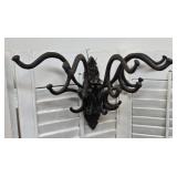 Unusual Cast iron 5-arm hat / coat hook
