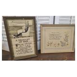 2 motto prints - mother and Dad  - the frame on