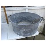 Large galvanized pan wooden handles
