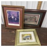 3pcs art framed Norman Rockwell, Dan Motill and