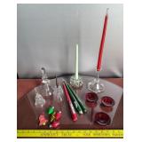 Glass Bells, candle holders, etc