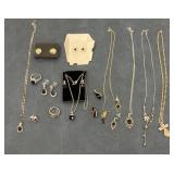 Necklaces, earrings, and a ring