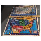 2 wooden puzzles, presidents of United States and