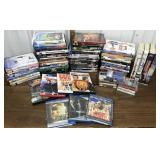 DVDs, Blue-Ray, cassette tapes, VHS- assorted