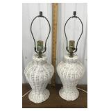 Pair of Wicker lamps- no shades