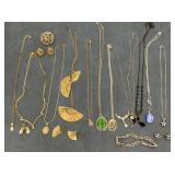 Necklaces, matching earrings, and a bracelet