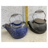 Two Cast Iron Tea Pots