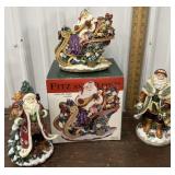 3 Fitz and Floyd musical Santas