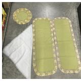 vintage Table runners, doily, and scarf