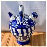 Delft Style Blue & White Pottery Oil & Wine Jug