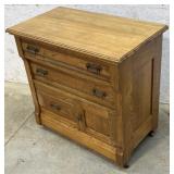 Chestnut Wash Stand Three Drawer One Door