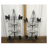 Early Wrought iron Pennsylvania candle sconces -