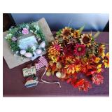 Fall flowers/lighted Spring decor etc