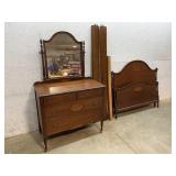 Mid-Century Two Piece Walnut Bedroom Set 56/74