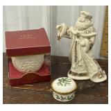 Lenox Santa, candle holder and trinket box
