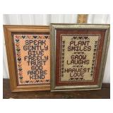 2 Needle Point Wall Hangings
